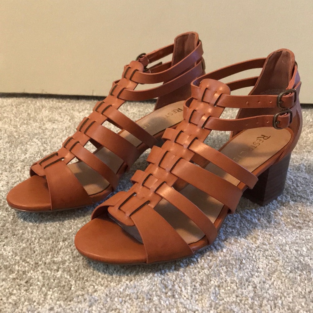 Restricted Gladiator Block Heel Sandal